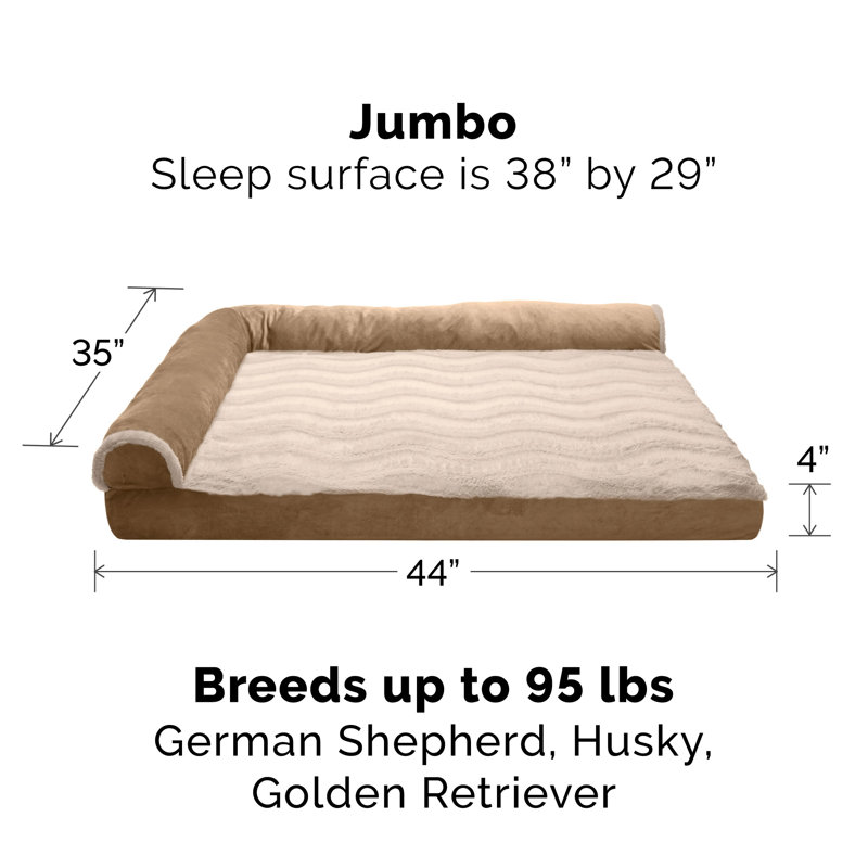 FurHaven Wave Fur and Velvet Orthopedic Deluxe Chaise Lounge Pet Bed & Reviews Wayfair